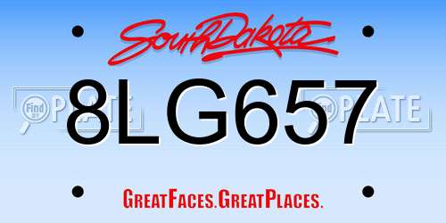 8LG657 South Dakota License Plate