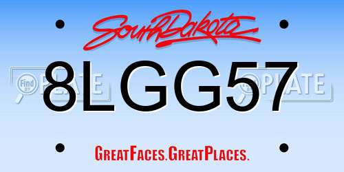 8LGG57 South Dakota License Plate