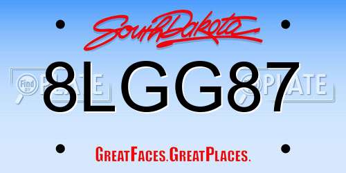 8LGG87 South Dakota License Plate