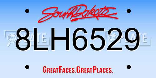 8LH6529 South Dakota License Plate