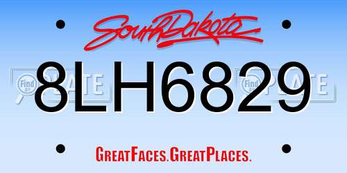 8LH6829 South Dakota License Plate