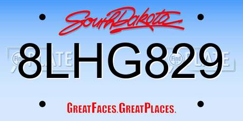 8LHG829 South Dakota License Plate