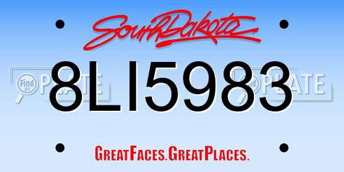 8LI5983 South Dakota License Plate