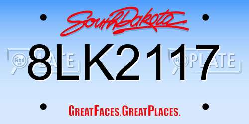 8LK2117 South Dakota License Plate