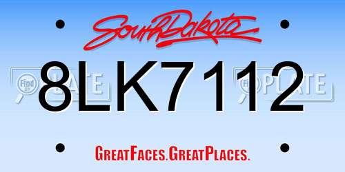 8LK7112 South Dakota License Plate