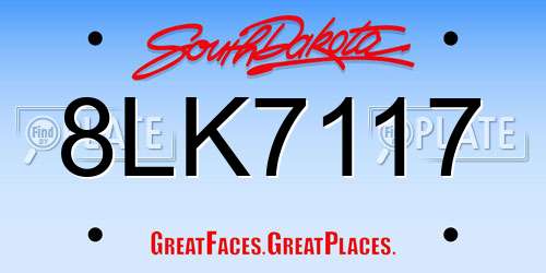 8LK7117 South Dakota License Plate