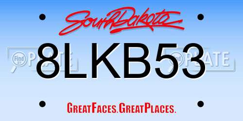8LKB53 South Dakota License Plate