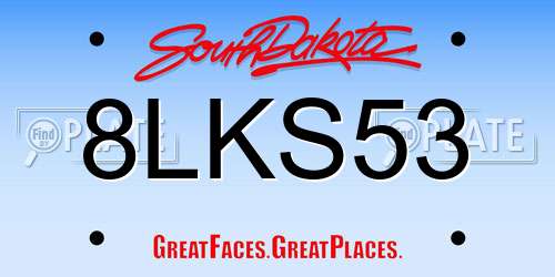 8LKS53 South Dakota License Plate