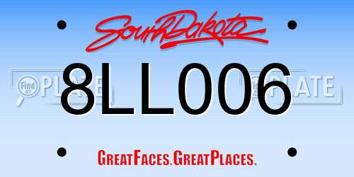 8LL006 South Dakota License Plate