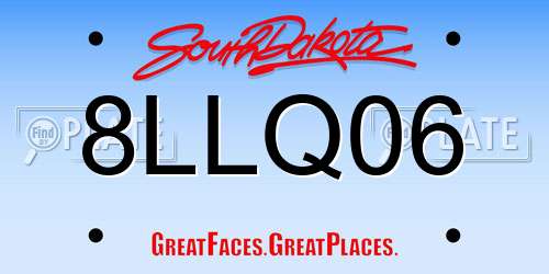 8LLQ06 South Dakota License Plate