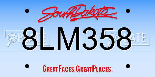 8LM358 South Dakota License Plate