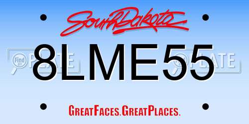 8LME55 South Dakota License Plate