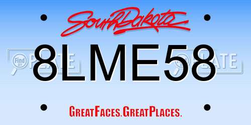 8LME58 South Dakota License Plate