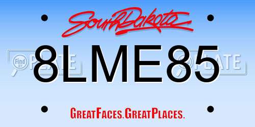 8LME85 South Dakota License Plate