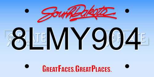 8LMY904 South Dakota License Plate