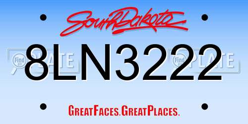 8LN3222 South Dakota License Plate