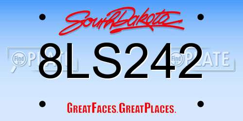 8LS242 South Dakota License Plate