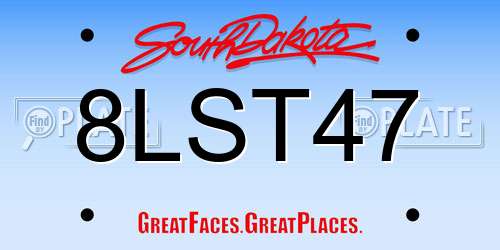 8LST47 South Dakota License Plate