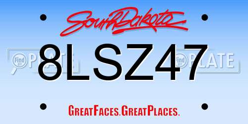 8LSZ47 South Dakota License Plate