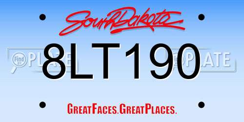 8LT190 South Dakota License Plate