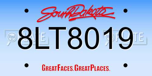 8LT8019 South Dakota License Plate