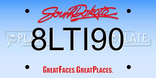 8LTI90 South Dakota License Plate