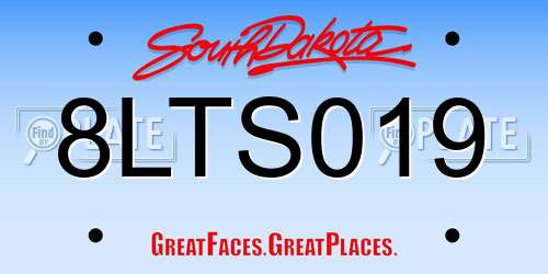 8LTS019 South Dakota License Plate