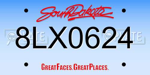 8LX0624 South Dakota License Plate