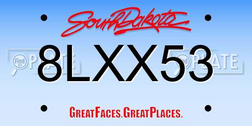 8LXX53 South Dakota License Plate