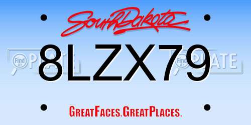8LZX79 South Dakota License Plate