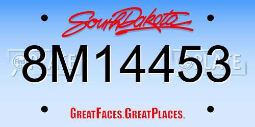 8M14453 South Dakota License Plate