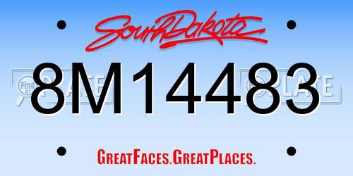 8M14483 South Dakota License Plate