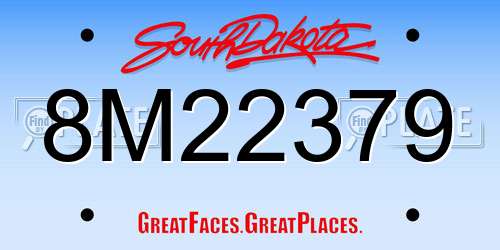 8M22379 South Dakota License Plate