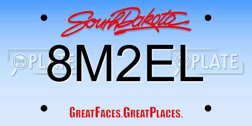8M2EL South Dakota License Plate