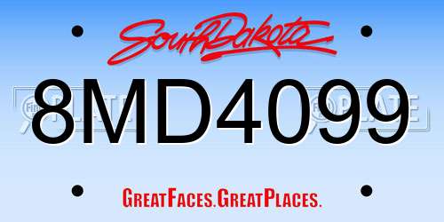 8MD4099 South Dakota License Plate