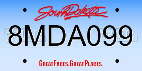 8MDA099 South Dakota License Plate