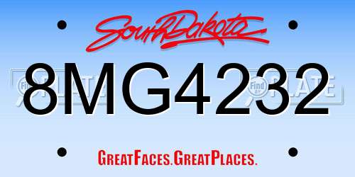 8MG4232 South Dakota License Plate