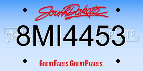 8MI4453 South Dakota License Plate