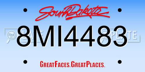 8MI4483 South Dakota License Plate