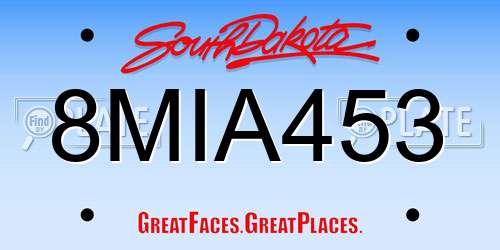 8MIA453 South Dakota License Plate