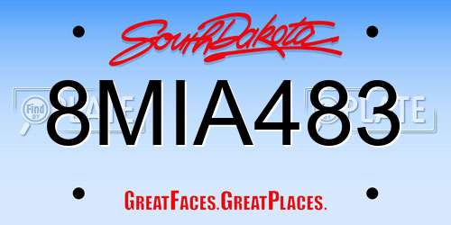 8MIA483 South Dakota License Plate