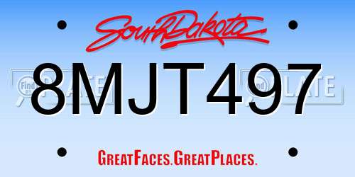 8MJT497 South Dakota License Plate