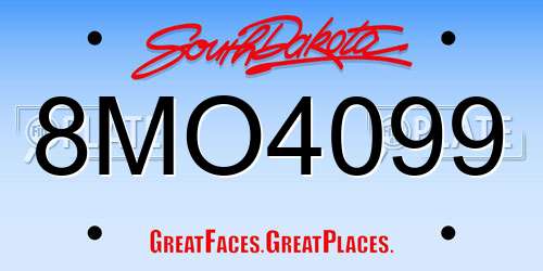 8MO4099 South Dakota License Plate