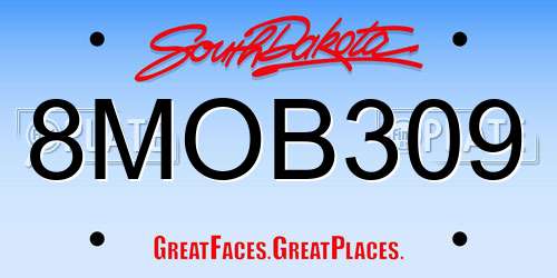 8MOB309 South Dakota License Plate