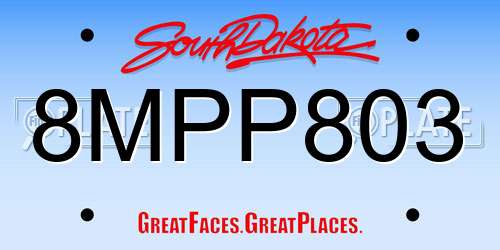 8MPP803 South Dakota License Plate