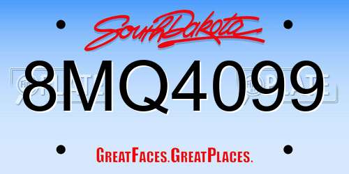 8MQ4099 South Dakota License Plate