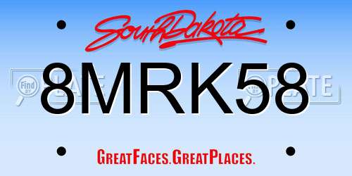 8MRK58 South Dakota License Plate