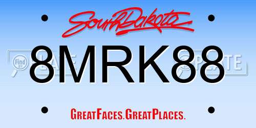 8MRK88 South Dakota License Plate