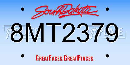 8MT2379 South Dakota License Plate