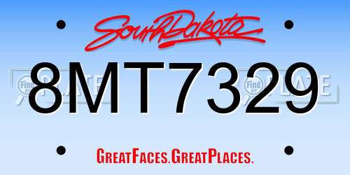 8MT7329 South Dakota License Plate